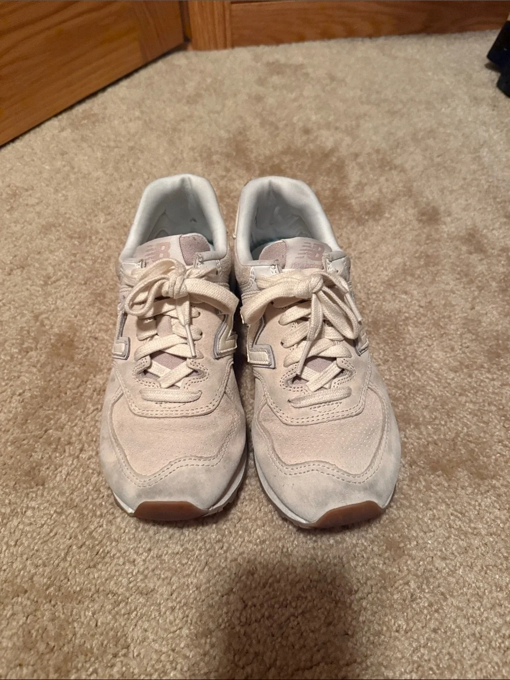New Balance 574 Women’s Light Beige Suede Sneakers